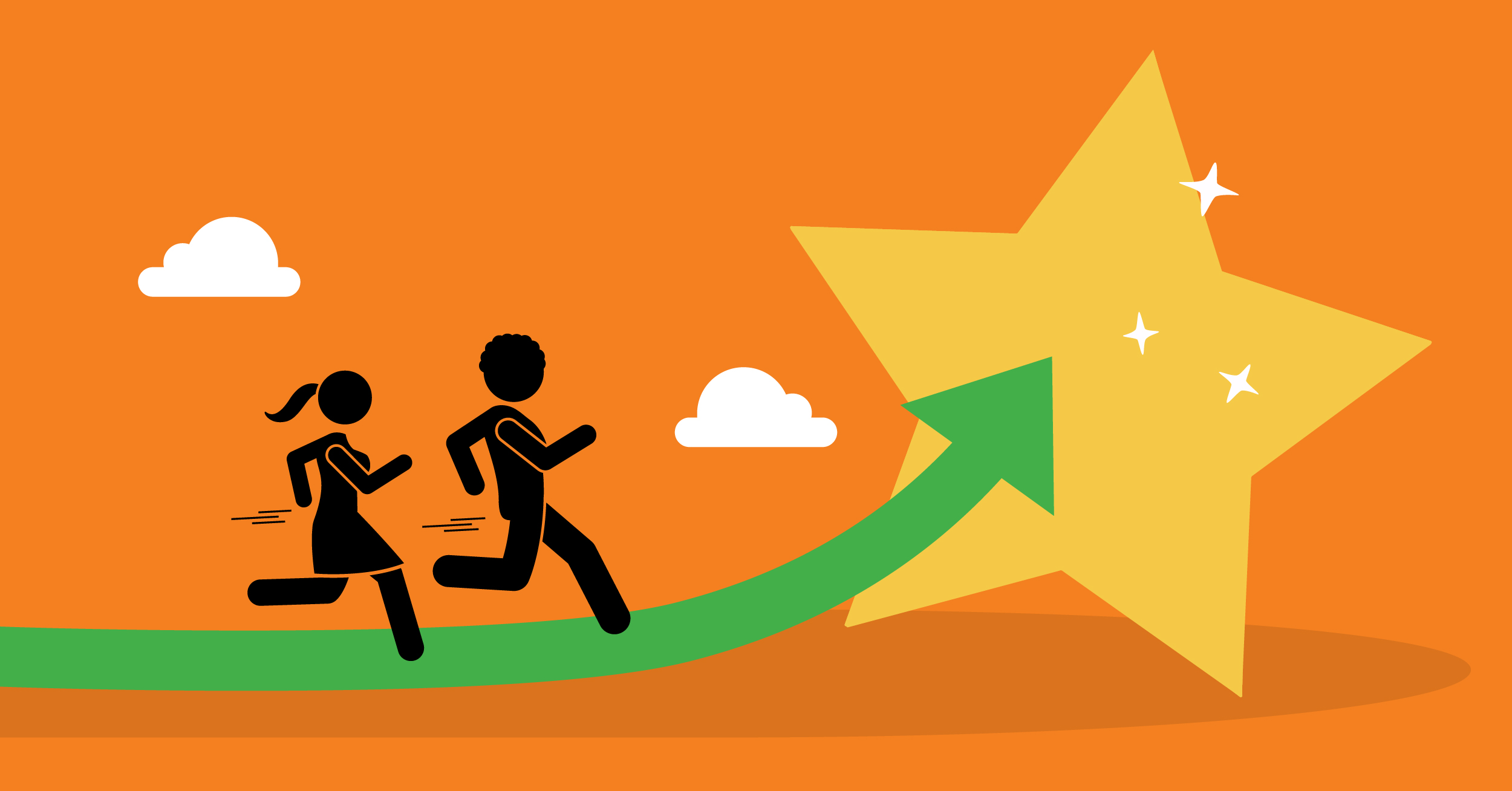 Running to the shiny gold star